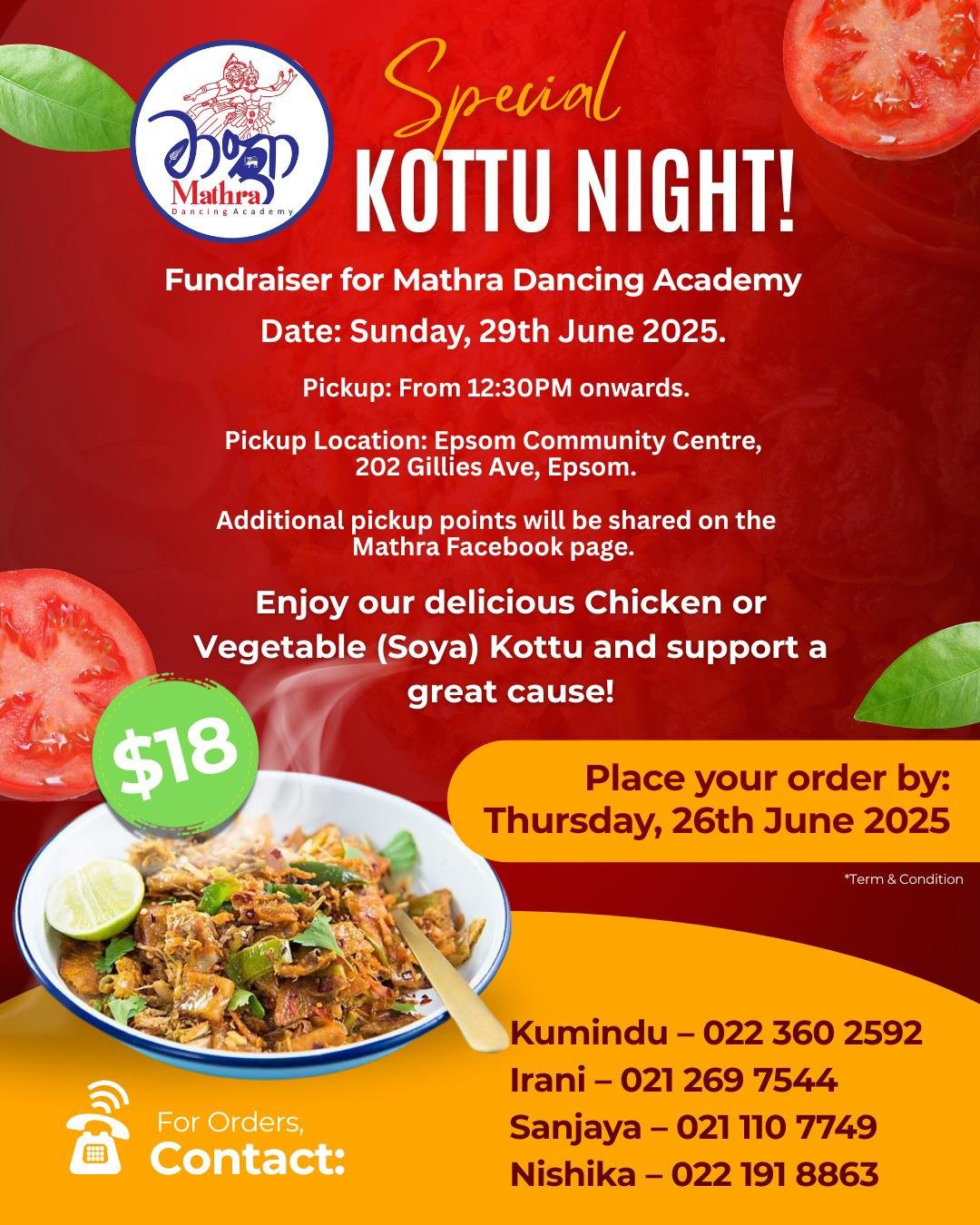 Special Kottu Meal – Chicken or Vegetable (Soya)